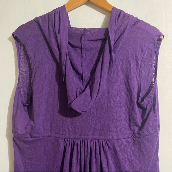 Robin Piccone Purple Hooded Coverup Dress Sleeveless Paisley Print - Picture 5 of 11